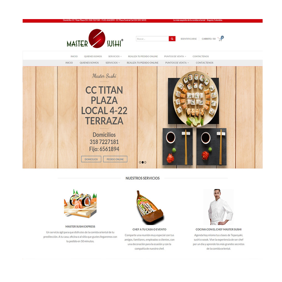 Sitio web especializado en venta de comida oriental